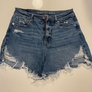 American Eagle High Waisted Distressed Jean Shorts
